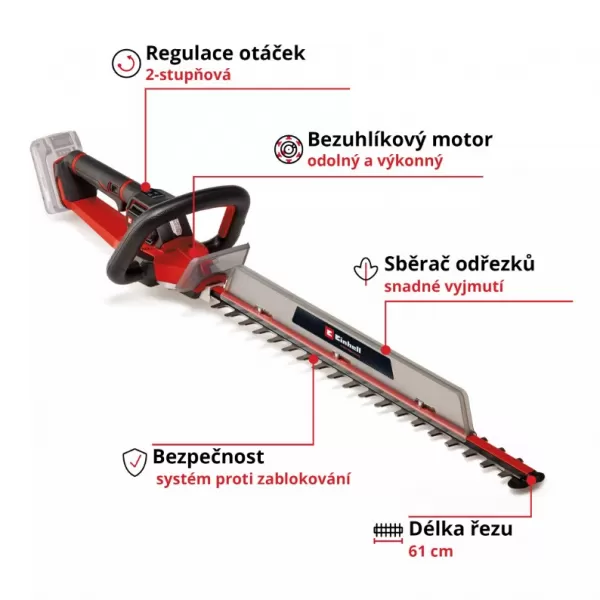 Aku nůžky na živý plot 18V/bez aku GP-CH 18/61 Li BL-Solo Einhell 3410935