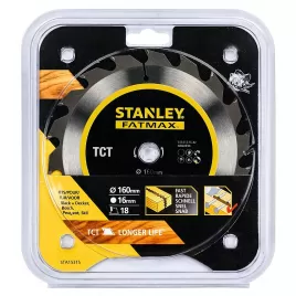 Pilový kotouč TCT/HM brousitelný pro podélné řezy 160 x 16 mm, 18 zubů Stanley STA15315