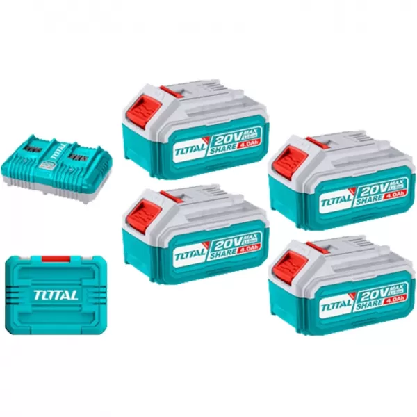 Sada baterií 20V 4x4,0 Ah + nabíječka INDUSTRIAL TOTAL TFBCLI20244