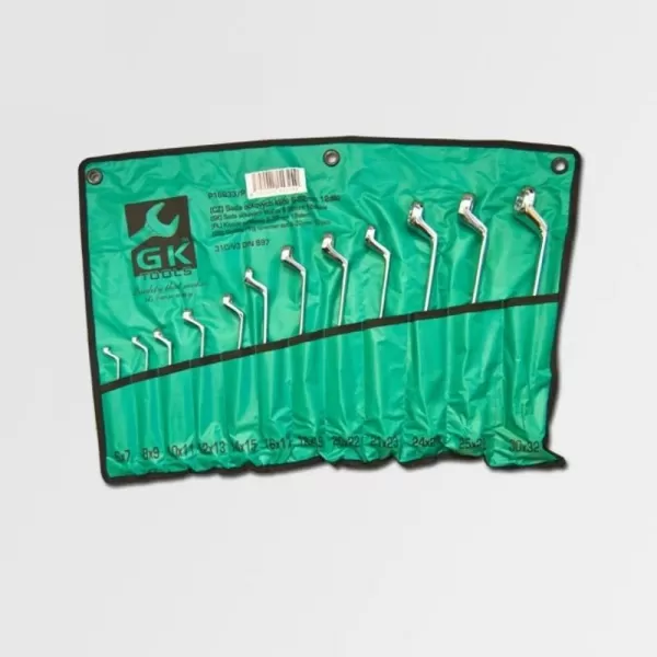 12-ti dílná sada očkových klíčů DIN838 31CrV3 chrom GK TOOLS P16833/P
