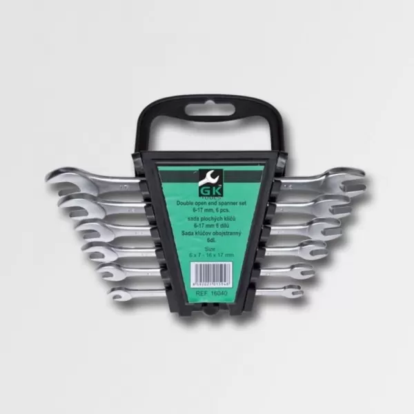 6-ti dílná sada plochých klíčů DIN3110 31CrV3 matné GK TOOLS P16040