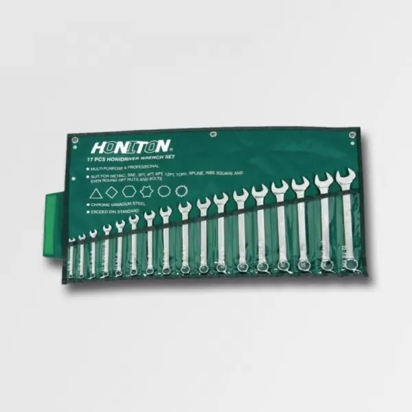 17-ti dílná sada očloplochých klíčů DIN3113 40CrV HONITON HG11517