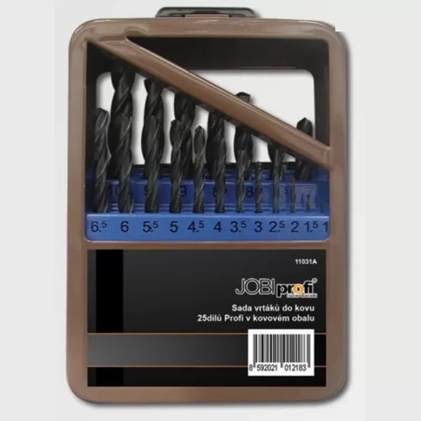 Sada vrtáků STAVTOOL do kovu černé 25 dílů Profi kov.obal P11031A