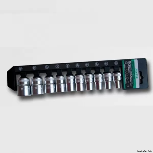 Sada hlavic 1/2" 10 dílů v plastovém držáku 40CRV HONIDRIVER H2400