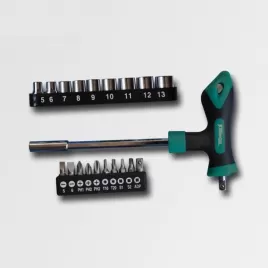 20-ti dílná sada T-šroubováku, bitů a hlavic v plastových držácích XTline X7120