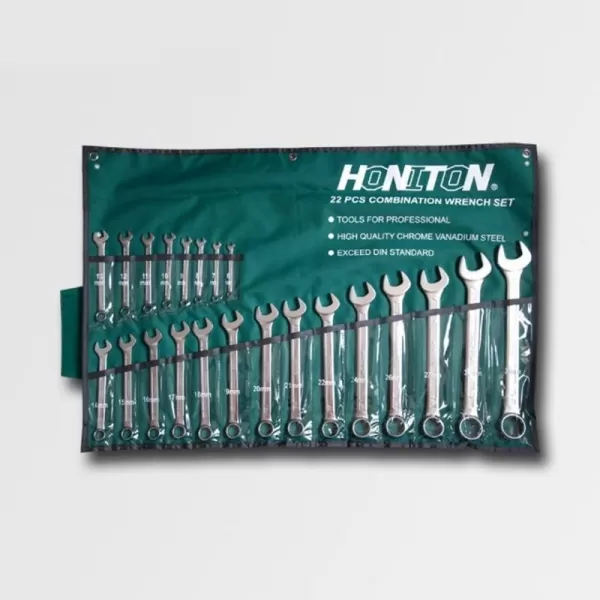 22-ti dílná sada očloplochých klíčů DIN3113 40CrV HONIDRIVER HCW11522
