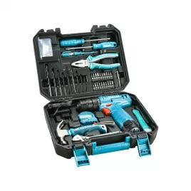 Aku vŕtací skrutkovač s náradím 12V/1x2,0Ah Li-ion Total THKTHP10812