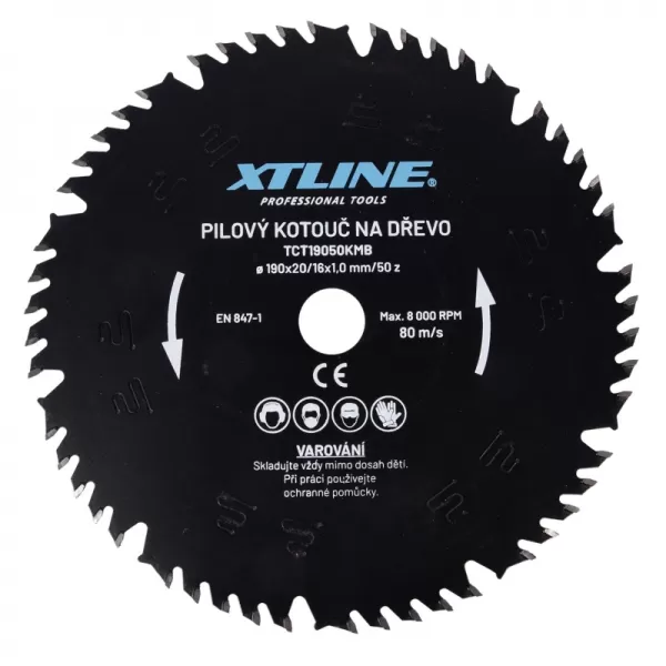 Kotouč pilový s SK plátky - kombinovaný 190x1,0x20 mm 50 zubů Xtline TCT19050KMB