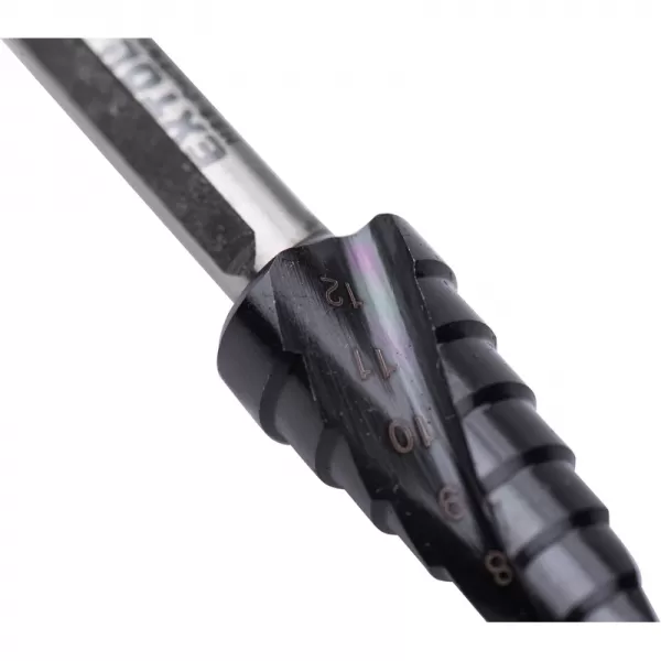 Vrták stupňovitý s lamačem třísek, O 3-12mm/po 1mm, HSS-Co Extol industrial 8701190