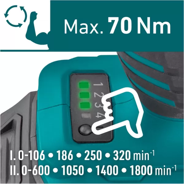 Aku vŕtací skrutkovač s príklepom 20V/2x2,0 Ah SHARE20V Extol Industrial 8791804
