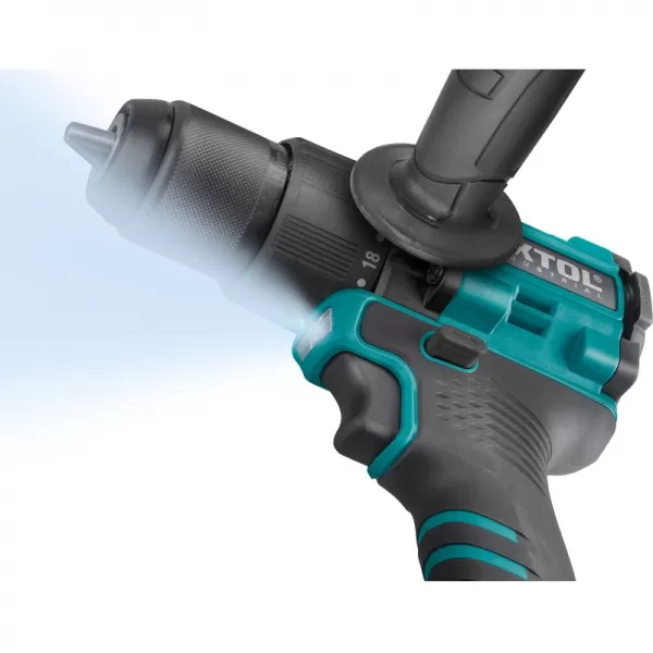 Aku vrtací šroubovák s příklepem SHARE20V, 70Nm, BRUSHLESS, 2Ah Extol industrial 8791806
