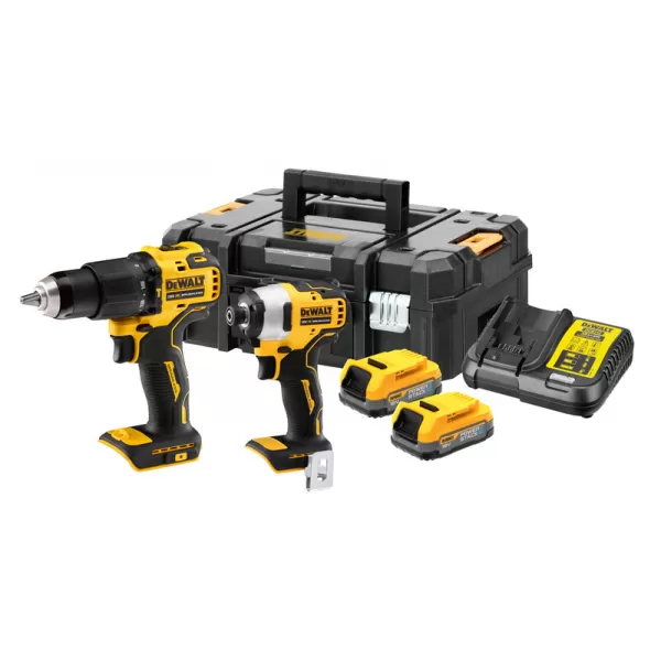 Aku bezuhlíková kombo sada nářadí 18V 2x1,7 Ah XR DeWALT POWERSTACK DCK2062E2T