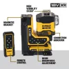 Aku multiline laser zelený 3x360° s dálkovým ovládáním 18V 1x2,0Ah DeWALT DCLE34035D1