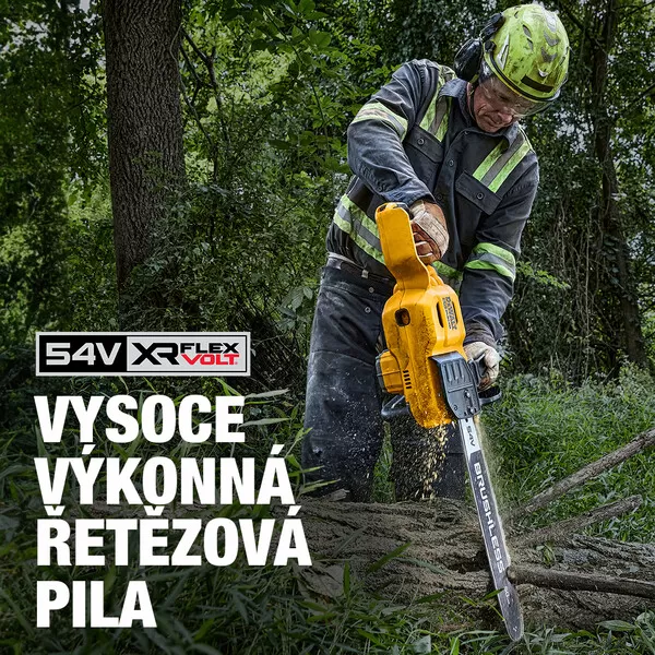 Aku řetězová pila 50 cm FLEXVOLT 54V 1x9,0Ah kufr pilník DeWALT DCMCS575X1