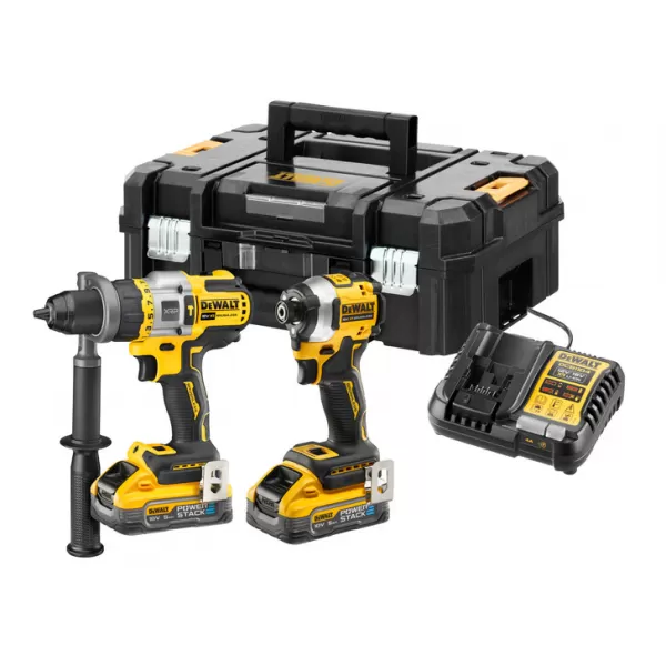 Aku bezuhlíková kombo sada nářadí 18V 2x5,0 Ah XR DeWALT POWERSTACK DCK2052H2T