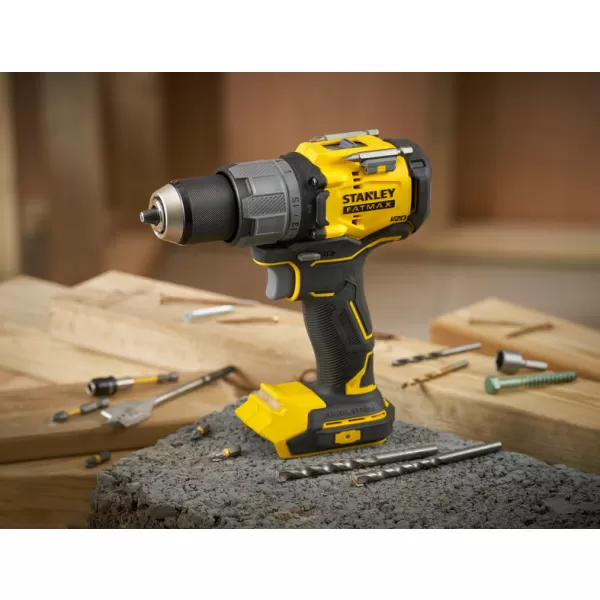 Aku bezuhlíková vrtačka s příklepem V20 18V bez aku Stanley FatMax SFMCD726B