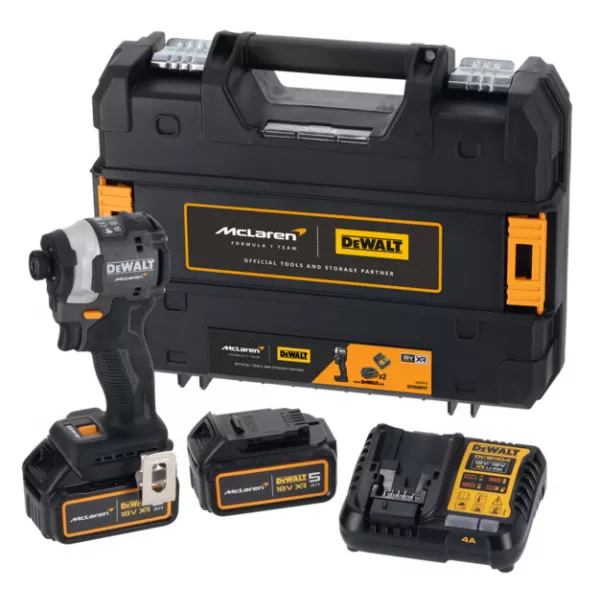 Aku rázový utahovák 1/4" 18V/2x5,0Ah limitovaná edice McLaren DeWALT DCF85MP2T