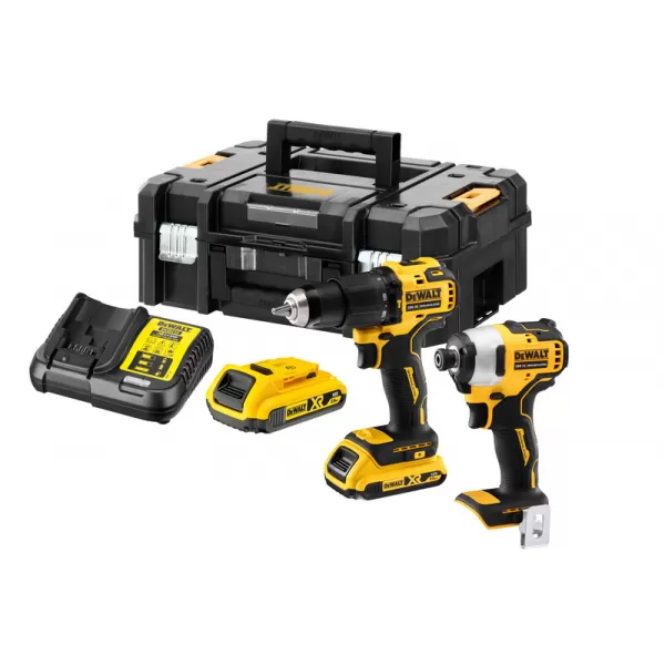 Aku bezuhlíková kombo sada nářadí 18V 2x2,0 Ah XR DeWALT DCK2062D2T