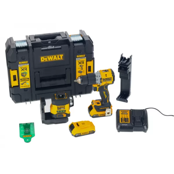Aku bezuhlíková kombo sada nářadí 18V 2x2,0 Ah XR DeWALT DCK2095D2T