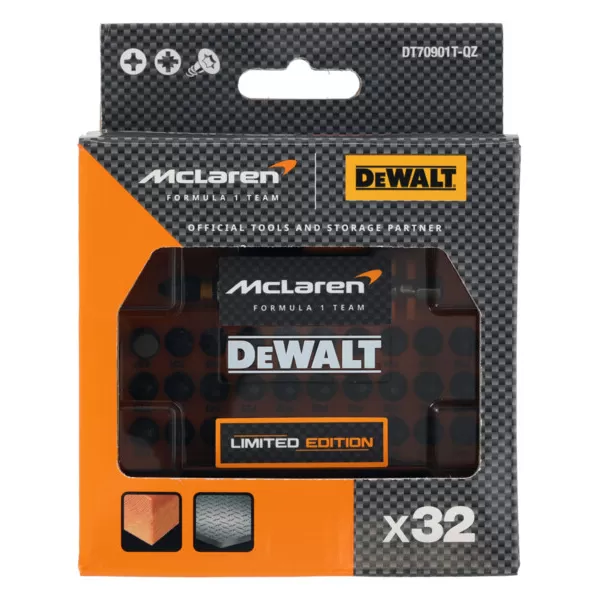 McLaren DeWALT DT70901T 32-dielna súprava príslušenstva FLEXTORQ so štandardným držiakom bitov