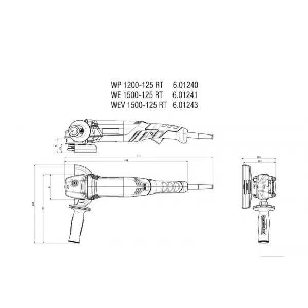 Úhlová bruska 125mm Metabo WEV 1500-125 RT