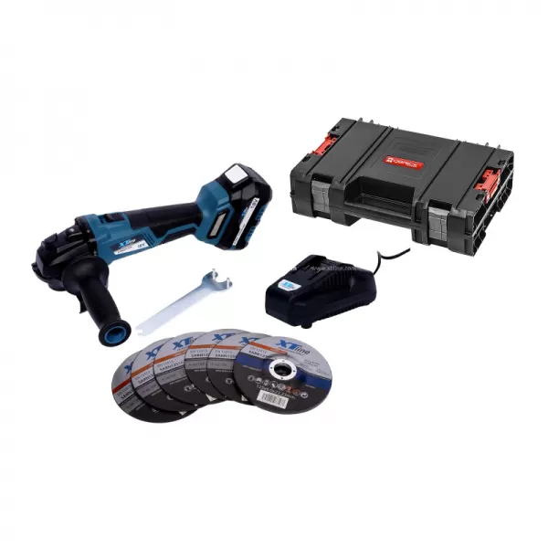Aku úhlová bruska bezuhlíková 125mm, 18V, 5Ah Xtline XT102835-1B5B
