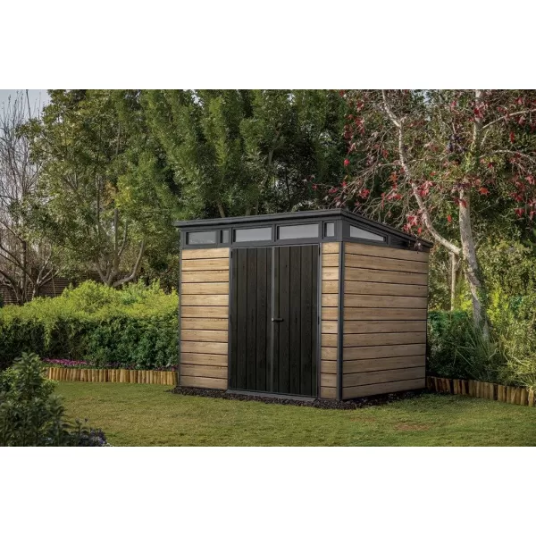 Záhradný domček 9x7 Ashwood, s podlahou Keter PENT Signature 610674