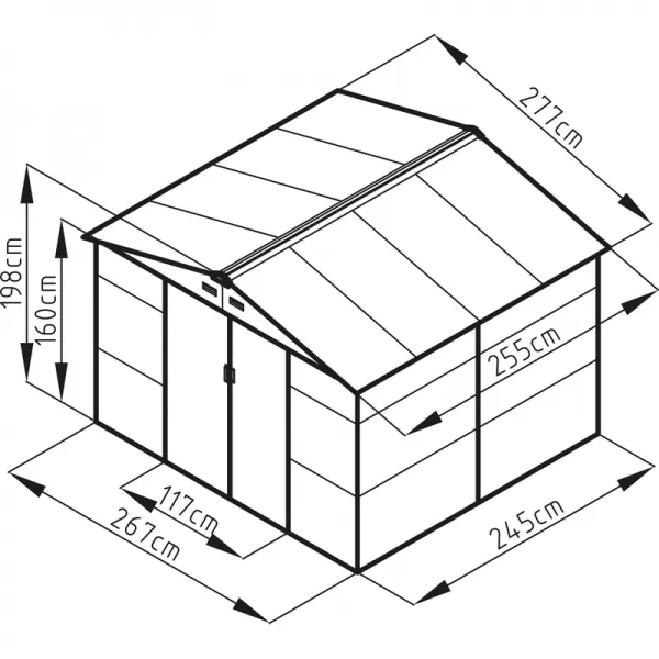 Zahradní domek G21 GAH 706 - 277 x 255 cm, antracitový 63900692