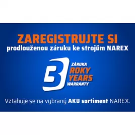 Predĺžená záruka Narex na 3 roky (prihlásenie tovaru do 30 dní)